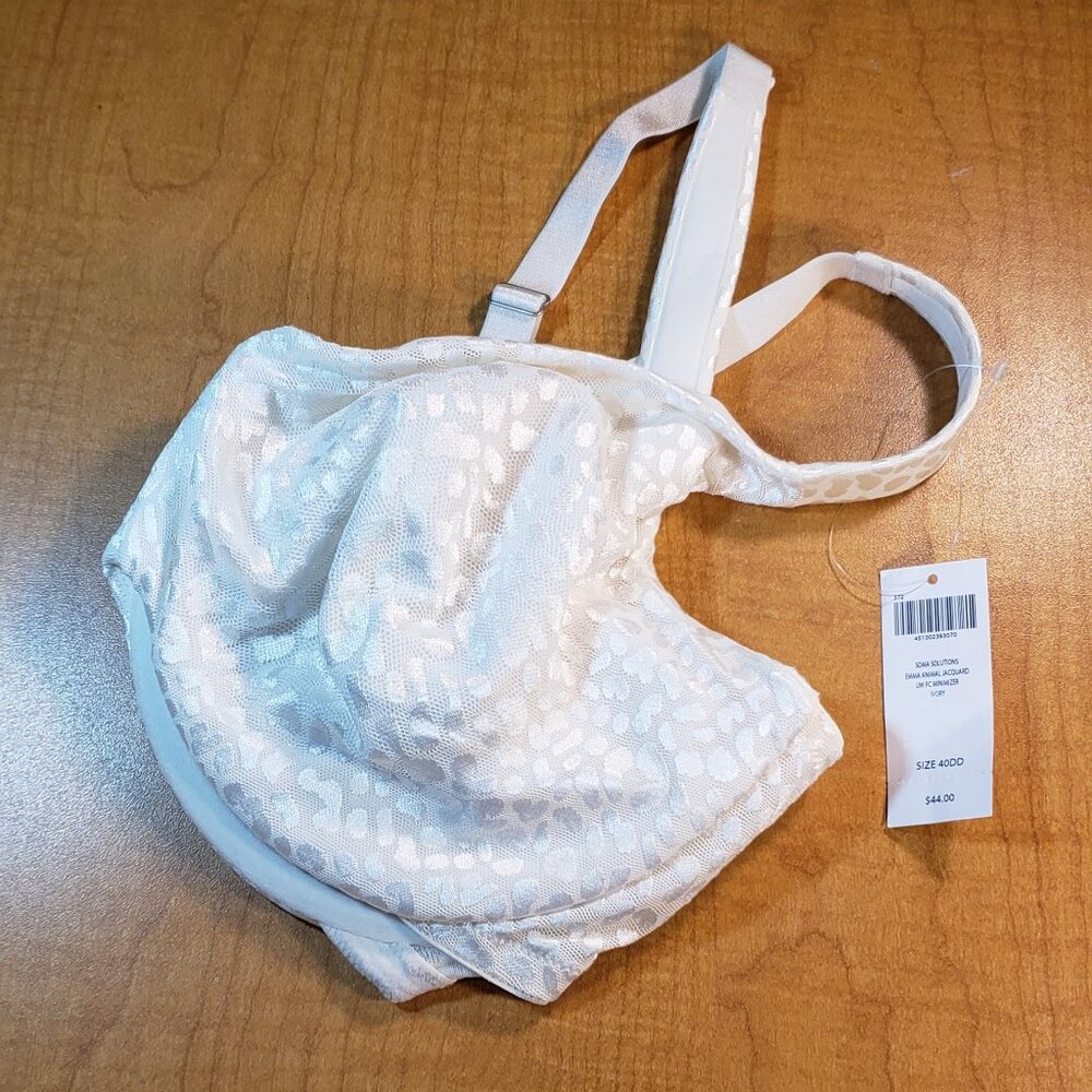 SOMA Ivory Animal Jacquard Print Bra Size 40DD - Picture 5 of 8